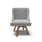 Cadeira De Jantar Liz Suede Cinza Base Madeira Mm35 D03 - D'r