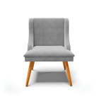 Cadeira De Jantar Liz Suede Cinza Pés Palito Bnn Decor