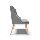 Cadeira De Jantar Liz Suede Cinza Pés Palito Natural D03 - D'
