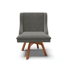 Cadeira De Jantar Liz Suede Grafite Base Madeira Mm35 D03 - D