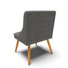 Cadeira De Jantar Liz Suede Grafite Pés Palito Bnn Decor