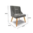 Cadeira De Jantar Liz Suede Grafite Pés Palito Bnn Decor