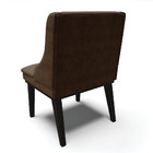 Cadeira De Jantar Liz Suede Marrom Base Fixa Madeira Preto D0