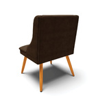 Cadeira De Jantar Liz Suede Marrom Pés Palito Bnn Decor