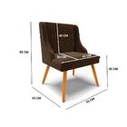 Cadeira De Jantar Liz Suede Marrom Pés Palito Tana Decor