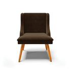 Cadeira De Jantar Liz Suede Marrom Pés Palito Tana Decor