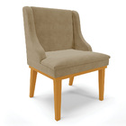 Cadeira De Jantar Liz Suede Marrom Rato Base Fixa Madeira Cas