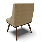 Cadeira De Jantar Liz Suede Marrom Rato Base Fixa Madeira Com