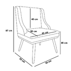 Cadeira De Jantar Liz Suede Marrom Rato Base Fixa Madeira Com