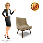 Cadeira De Jantar Liz Suede Marrom Rato Base Fixa Madeira Com