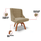 Cadeira De Jantar Liz Suede Marrom Rato Base Giratória Madeir