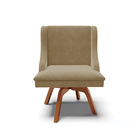 Cadeira De Jantar Liz Suede Marrom Rato Base Giratória Madeir