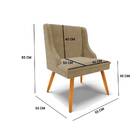 Cadeira De Jantar Liz Suede Marrom Rato Pés Palito Bnn Decor