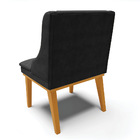 Cadeira De Jantar Liz Suede Preto Base Fixa Madeira Castanho
