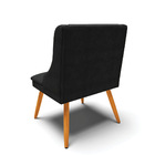 Cadeira De Jantar Liz Suede Preto Pés Palito Bnn Decor