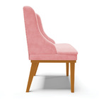 Cadeira De Jantar Liz Suede Rosa Bebê Base Fixa Madeira Casta