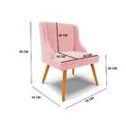 Cadeira De Jantar Liz Suede Rosa Bebê Pés Palito Bnn Decor