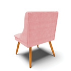 Cadeira De Jantar Liz Suede Rosa Bebê Pés Palito Tana Decor