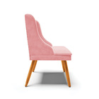 Cadeira De Jantar Liz Suede Rosa Bebê Pés Palito Tana Decor