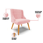 Cadeira De Jantar Liz Suede Rosa Bebê Pés Palito Tana Decor