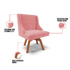 Cadeira De Jantar Liz Suede Rosê Base Madeira Mm35 D03 - D'ro