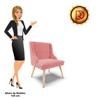 Cadeira De Jantar Liz Suede Rosê Pés Palito Natural D03 - D'r