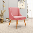 Cadeira De Jantar Liz Suede Rose Pés Palito Tana Decor