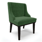 Cadeira De Jantar Liz Suede Verde Base Fixa Madeira Preto D03