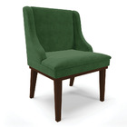 Cadeira De Jantar Liz Suede Verde Base Fixa Madeira Tabaco D0