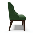 Cadeira De Jantar Liz Suede Verde Base Fixa Madeira Tabaco D0