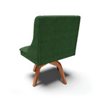 Cadeira De Jantar Liz Suede Verde Base Giratória Madeira Tana