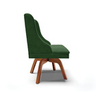 Cadeira De Jantar Liz Suede Verde Base Giratória Madeira Tana