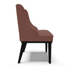 Cadeira De Jantar Liz Veludo Base Fixa Madeira Preto D03 - D'