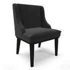 Cadeira De Jantar Liz Veludo Base Fixa Madeira Preto D03 - D'