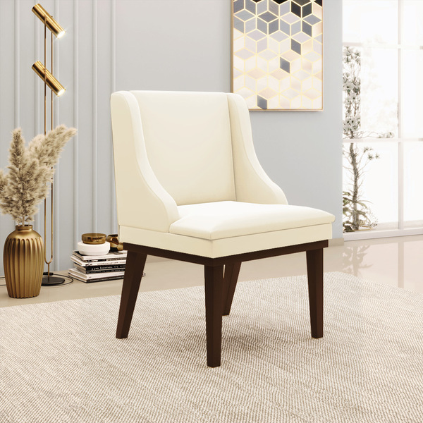 Cadeira De Jantar Liz Veludo Base Fixa Madeira Tabaco D03 - D