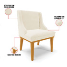 Cadeira De Jantar Liz Veludo Bege Base Fixa Madeira Castanho