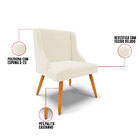 Cadeira De Jantar Liz Veludo Bege Pés Palito Bnn Decor