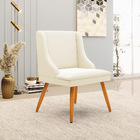 Cadeira De Jantar Liz Veludo Bege Pés Palito Castanho D03 - D