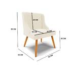 Cadeira De Jantar Liz Veludo Bege Pés Palito Tana Decor