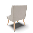 Cadeira De Jantar Liz Veludo Cinza Pés Palito Natural D03 - D