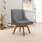 Cadeira De Jantar Liz Veludo Grafite Luxo Base Giratória Made