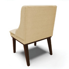 Cadeira De Jantar Liz Veludo Luxo Base Fixa Madeira Tabaco -