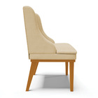 Cadeira De Jantar Liz Veludo Luxo Off White A129 Base Fixa Ma