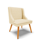 Cadeira De Jantar Liz Veludo Off White Luxo A129 Pés Palito C