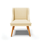 Cadeira De Jantar Liz Veludo Off White Luxo A129 Pés Palito C