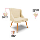 Cadeira De Jantar Liz Veludo Off White Luxo A129 Pés Palito C