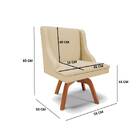 Cadeira De Jantar Liz Veludo Off White Luxo Base Giratória Ma