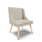 Cadeira De Jantar Liz Veludo Prata A130 Pés Palito Natural -