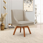 Cadeira De Jantar Liz Veludo Prata Luxo Base Giratória Madeir