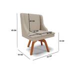 Cadeira De Jantar Liz Veludo Prata Luxo Base Giratória Madeir